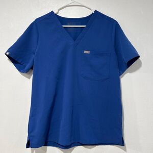 FIGS Technical Collection Scrub Top Blue Size L Mens Womens Unisex Pocket